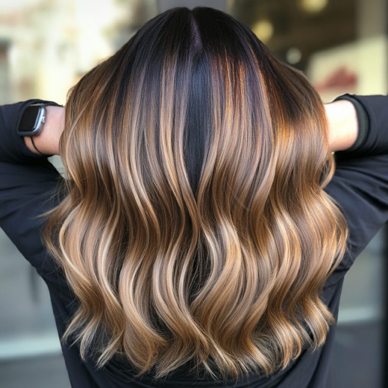 caramel and honey blonde highlights